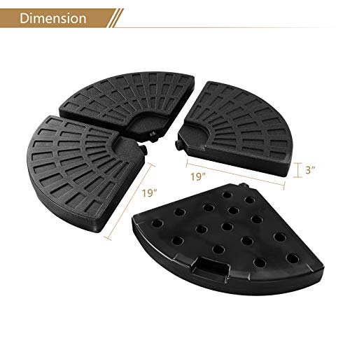 Giantex 4-Piece Cantilever Umbrella Base, Water Or Sand Filled 160 Lbs Patio Umbrella Base Offset, Round Outdoor Market Umbrella Weights With Carry Handles For Garden Backyard Poolside (Round 39.5'') #TOP6