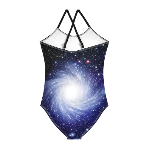 CHIFIGNO Star Space Galaxy Kids Swim Suits for Girls Quick Dry Crossback One Piece Swimsuit Kids 3T2