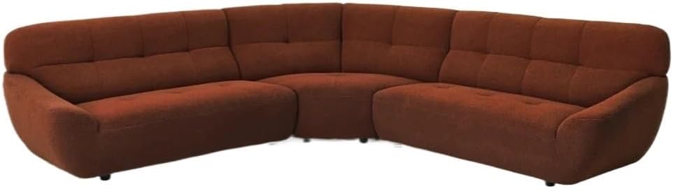 113" Large Lamb Fabric Sofa,Tool-Free Assembly.(Dark)