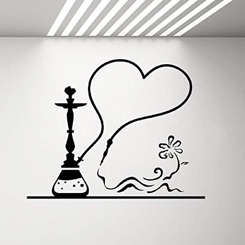 JXCDNB Kaffee Wohnzimmer Schlafzimmer Wanddekor Aufkleber Shisha Rauch Shisha Bar Moderne Abnehmbare Vinyl Wandtattoo…