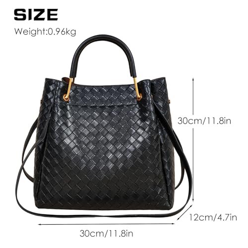Image of Travistar Floral Handbags Purses Women - Embossed Vegan Leather Top Handle Handbag Set Large Shoulder Bag Ladies Bucket Tote