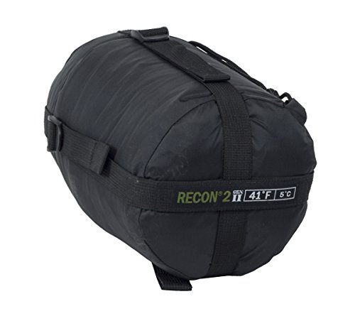 ELITE SURVIVAL SYSTEMS Recon 2 Sleeping Bag, Black, Rated to 41 Degrees Fahrenheit (RECON2-B)