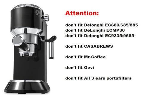 Teyearlife 51mm bottomless portafilter 2 ears for Delonghi ECP3120 3220 3420 3620 33.21 35.31 36.31/BCO420 430 432/EC152 155 156 200 221 235 260 330 702