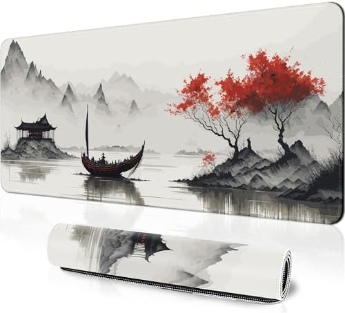 Japanese Cherry Blossom Mouse Pad - Watercolor Pink Design, Non-Slip Rubber Base
