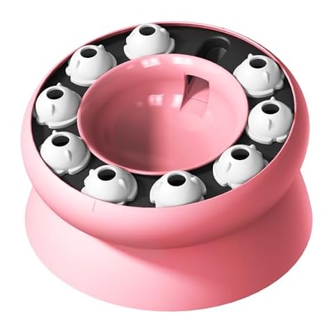 HYCNPTD Interactive Cat Toy Rotation Slow Feeders Cats Bowl Indoor Pet Supply - Pink Cover