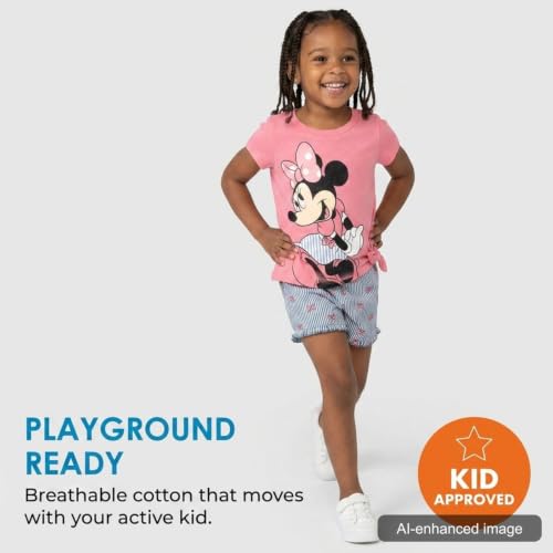 Image of Disney Mickey Mouse & Friends Girls' 2-Piece T-Shirt and Shorts Set for Baby & Kids