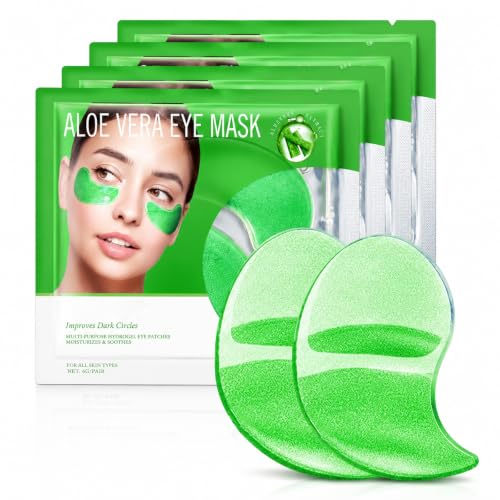 60 Pièces Patchs Yeux à L’Aloe Vera, Patch Yeux Hydratation, Vert Clair