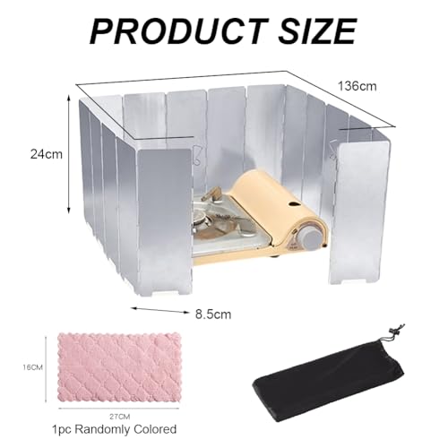 Butyeak Cortavientos Camping Gas,16 Placas Paraviento Camping,Paravientos para Cocina de Camping,Parabrisas Plegable, Estufa al Aire Libre Parabrisas - imagen 2