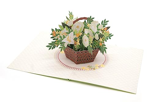 Biglietto pop-up 3D con fiori bianchi, con simpatia e condoglianza, fatto a mano, pensiero di te, scusa per la tua perdita, commemorativo, guarire, funerale, matrimonio