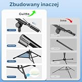 GUITTO Statyw podłogowy do mikrofonu z uchwytem na telefon/tablet, regulowany statyw mikrofonowy z ciężką podstawą (GMS-04)