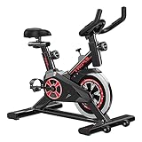 VINNYSEN Exercise Bike, Resistance Indoor Cycling Bike for Home, Belt Drive Indoor Exercise Bike Stationary ＆Comfortable Seat Cushion for Home, Cardio Workout Cycle Bike Training