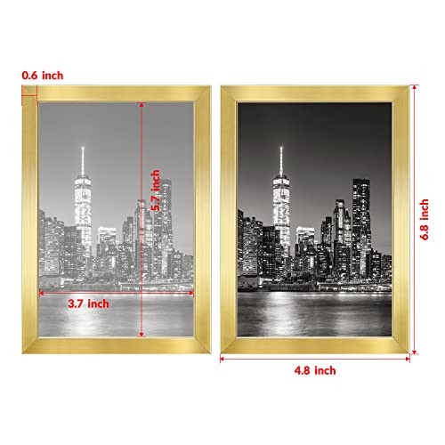 Annecy 4X6 Picture Frame Gold（2 Pack）, 4 X 6 Picture Frame For Wall Or Desktop Decoration, Classic Black Minimalist Style Suitable For Decorating Houses, Offices, Hotels #TOP1