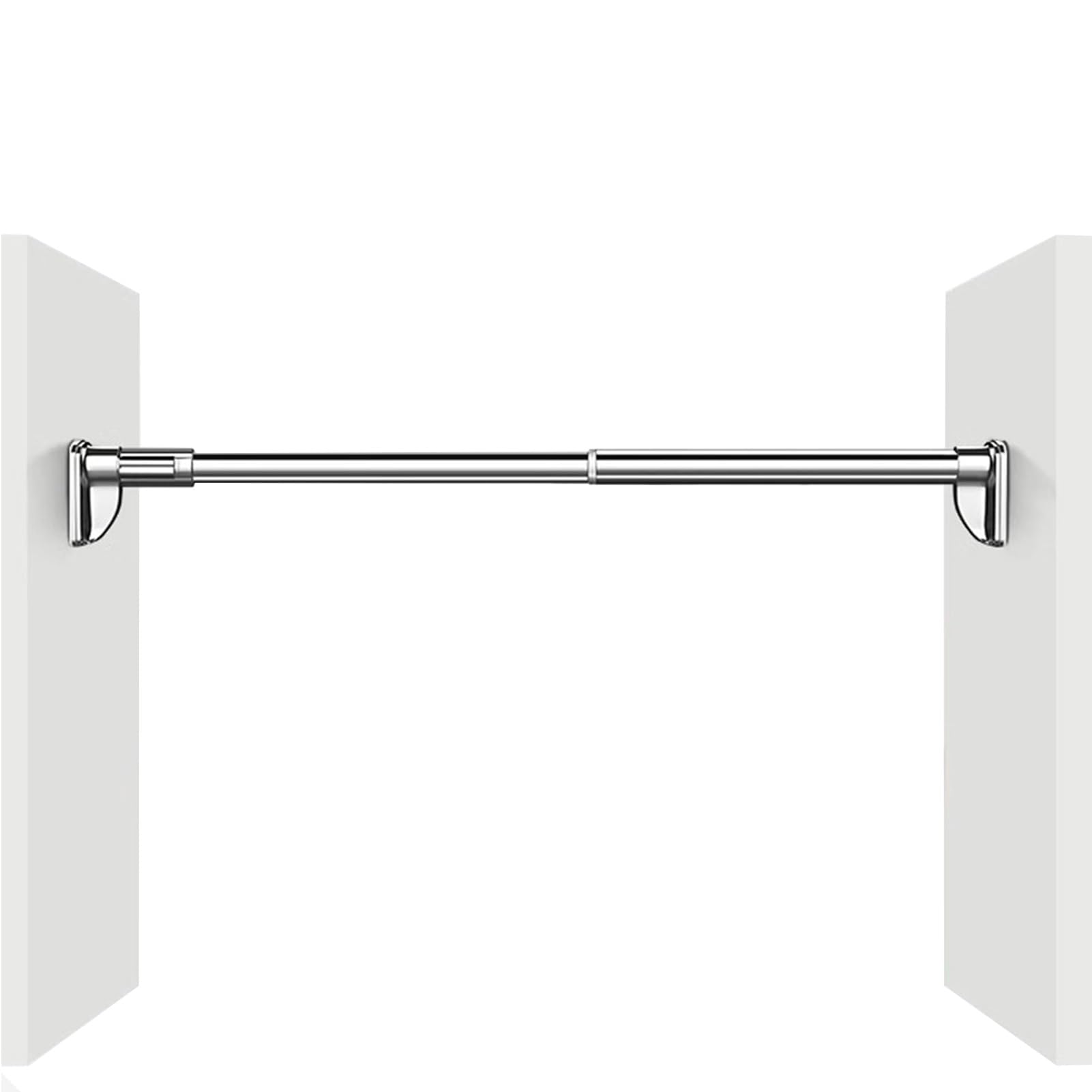Barra Armario Barra de Armario Ajustable Sin Necesidad de Taladrar, Barra Retráctil para Colgar en El Armario, Barra para Cortina de Ducha, Barra para Cortina de Ventana o Perchas(Silver,2.5-3.7m(98.4