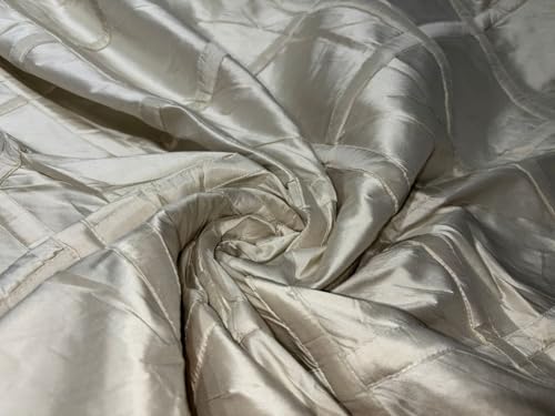 Soie Dupioni 100 % ivoire 279,4 cm Pintucks pour coudre de grands volumes sans raccord