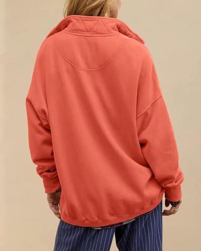Image of Gacaky Sweatshirt for Women Oversized Casual Long Sleeve Button Henley Neck Pullover Tops Fashion Outfits Clothes