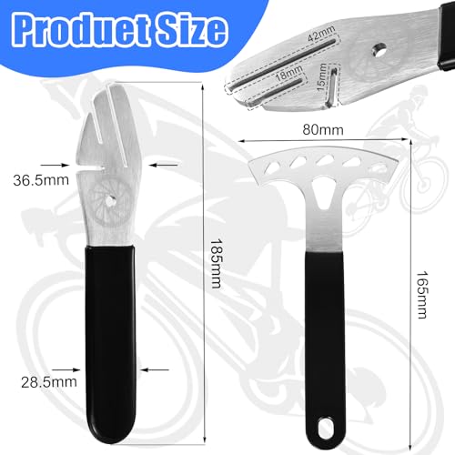 MAQUITA Rotor Truing Fork, 2pcs Bicycle Disk Brake Rotor Alignment Tool for Mountain Road Bike with 42mm for Large Adjustment and 15mm for Small Adjustment, Burr-Free Edges,No Damage to Your Disk