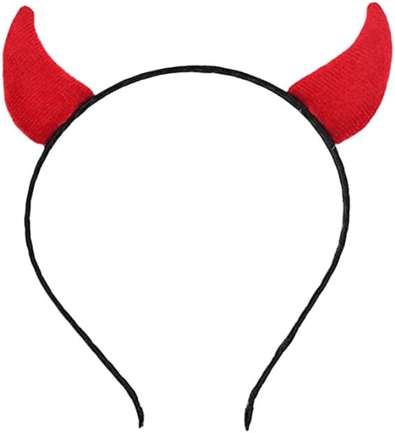 ferytyj Red Devil's Pitchfork with Handle and Devil's Horns Headband for Holiday Costume Party Trident Fork Weapon Prop Cosplay Costume Novelty decor : Clothing, Shoes & Jewelry