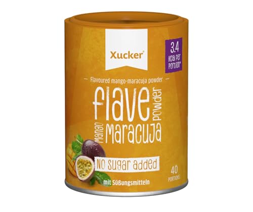 XUCKER Mango-Maracuja Flave Powder 120g - Zuckerfreies Geschmackspulver für natürlichen Genuss zum Aromatisieren von Speisen und Getränken