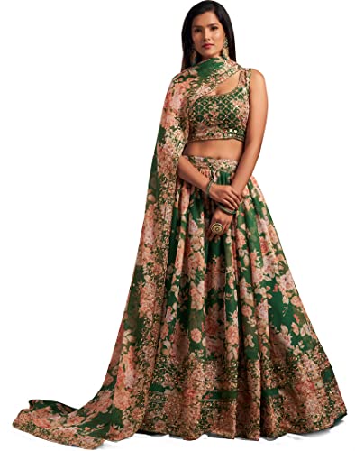 Lehenga Choli de mariage en organza fin avec finitions Dulhan haut de gamme