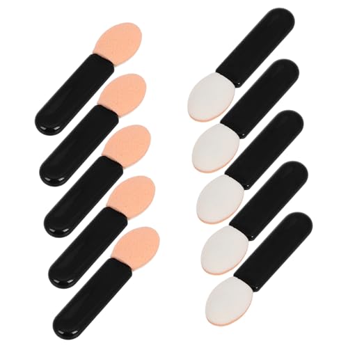 FOYTOKI Makeup Eyeshadow Brushes 10 Pcs Small Eye Makeup Brush Set Mini Sponge Tip Eyeshadow Applicator Sticks