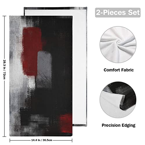Red And Black Hand Towels - Grey Abstract Art Painting Bathroom Hand Towel Modern Decorative Bath Towels Absorbent Fingertip Towels For Bathroom Kitchen Gym 14 X 28 Inch, Set Of 2 #TOP1