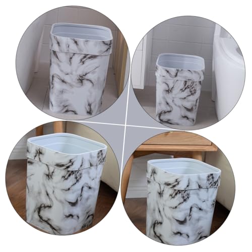 Caneca rectangular para basura de cocina blanca PRETYZOOM miniatura 6