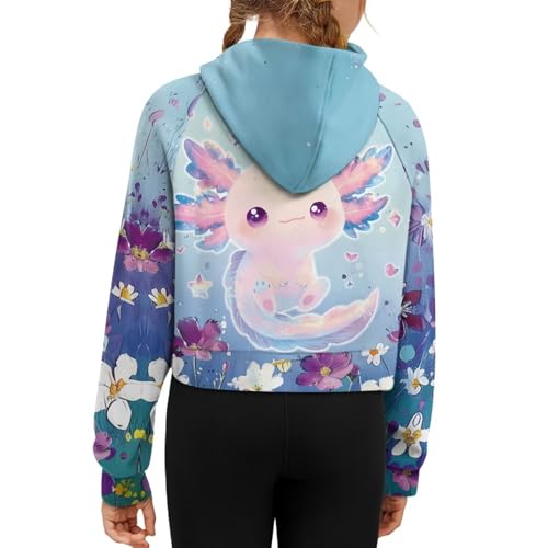 Girls Half Zip up Hoodies Kids Long Sleeve Cropped Hoodie Fleece Sweatshirt Pullover Tops Loose Fall Coat Pocket2