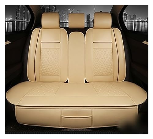 Housse de siège de voiture respirante universelle en cuir PU beige