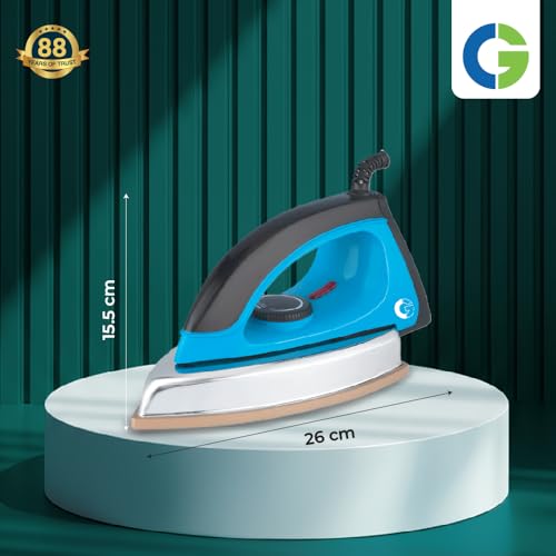 Image of CG -IRNOR1100 Norris Heavy Weight Dry Iron Press 1000 W with Anti-Bacterial Non-stick, German Coated Soleplate, 360 Degree Flexi Cord, BIS Certified 2Yr Replacement Manufacturer Warranty
