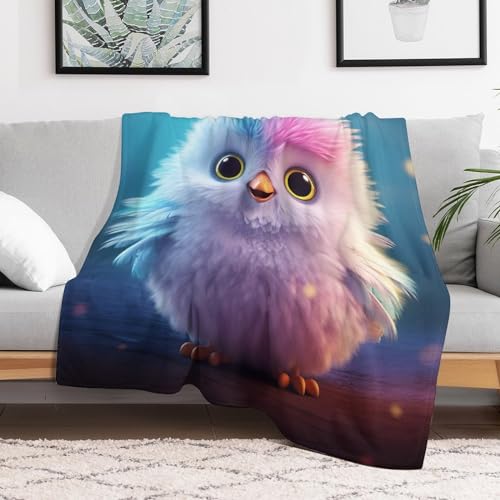Couverture oiseau 3D anti-froid plaid flannel doux et moelleux pour l'hiver - 3
