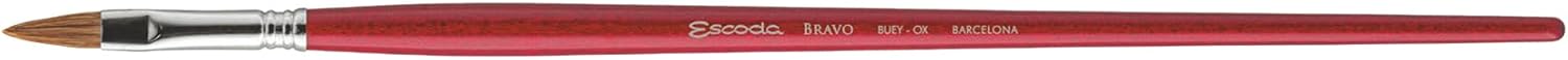 Escoda Bravo Series 3217 Artist Oil and Acrylic Paint Brush, Light Ox Hair, Filbert, Size 22