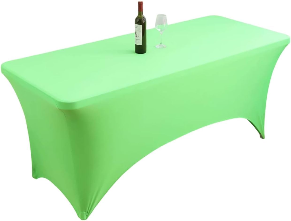 KIJyfgTR Fitted Rectangular Stretch Tablecloth, Ideal For Parties, Events And Banquets(Fruit Green,8FT 244x76cm)