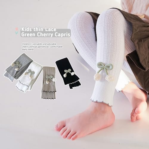 Toddler Girls Footless Knit Ribbed Tights Soft Breathable Seamless Cute Pants with Bow2