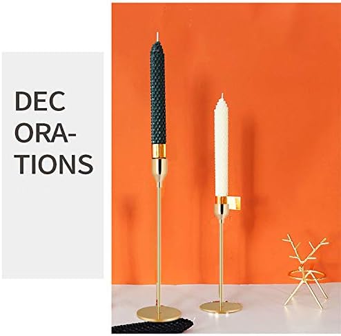 Wuudi Candle Holder Set of 3 in Different Sizes, 33/28/24 cm Candle Holder Stick Candle High Metal Decorative Candle Holder Vintage Candle Stand Table Decoration for Wedding Christmas Birthday Gold
