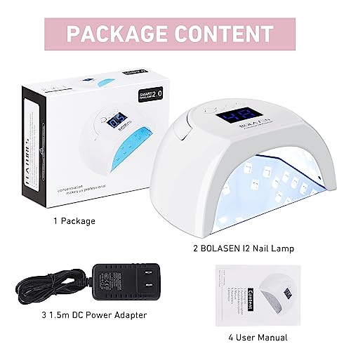 Bolasen Uv Led Nail Lamp, 80W Uv Light For Nails, Professional Nail Dryer For Gel Polish With Metal Base, 42 Beads, 4 Timers & Auto Sensor, Salon Quality Curing Lamp - I2 Plus #TOP7