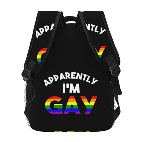 I'm Gay Pride LGBTQ Funny Rainbow Backpack Lightweight Laptop Backpack Casual Daypack Travel Double Shoulder Bag For Women Men4