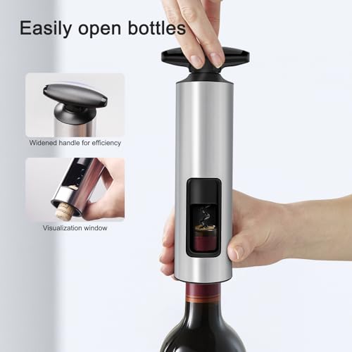 ELMWAY VinoLux Series Manual Wine Opener Set, Self-Pull Corkscrew with Foil Cutter, Wine Aerator Pourer & Vacuum Stopper - Image 3