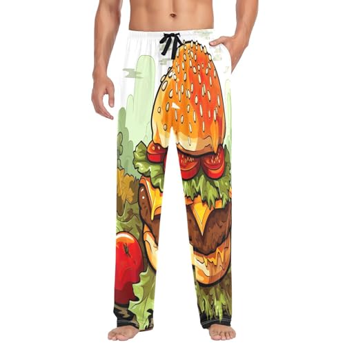 Pantalon de pyjama homme hamburger en coton taille M avec poches
