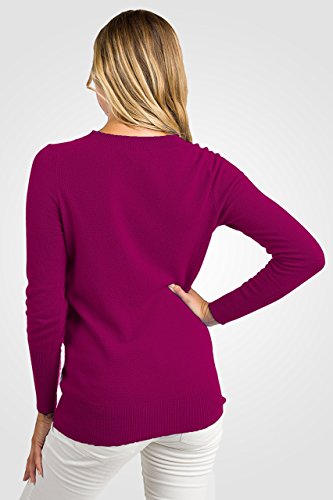 Image of JENNIE LIU Women's 100% Pure Cashmere Long Sleeve Ava V Neck Pullover Sweater