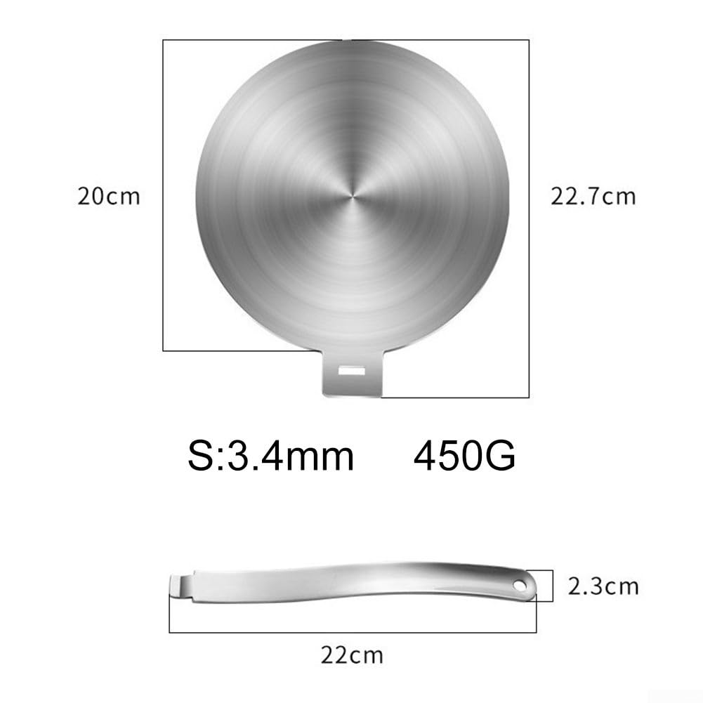 HpLive Piastra di distribuzione del calore a induzione, in acciaio inox, piastra adattatore per pentole e padelle, 13/20/24/28 cm (28 cm)