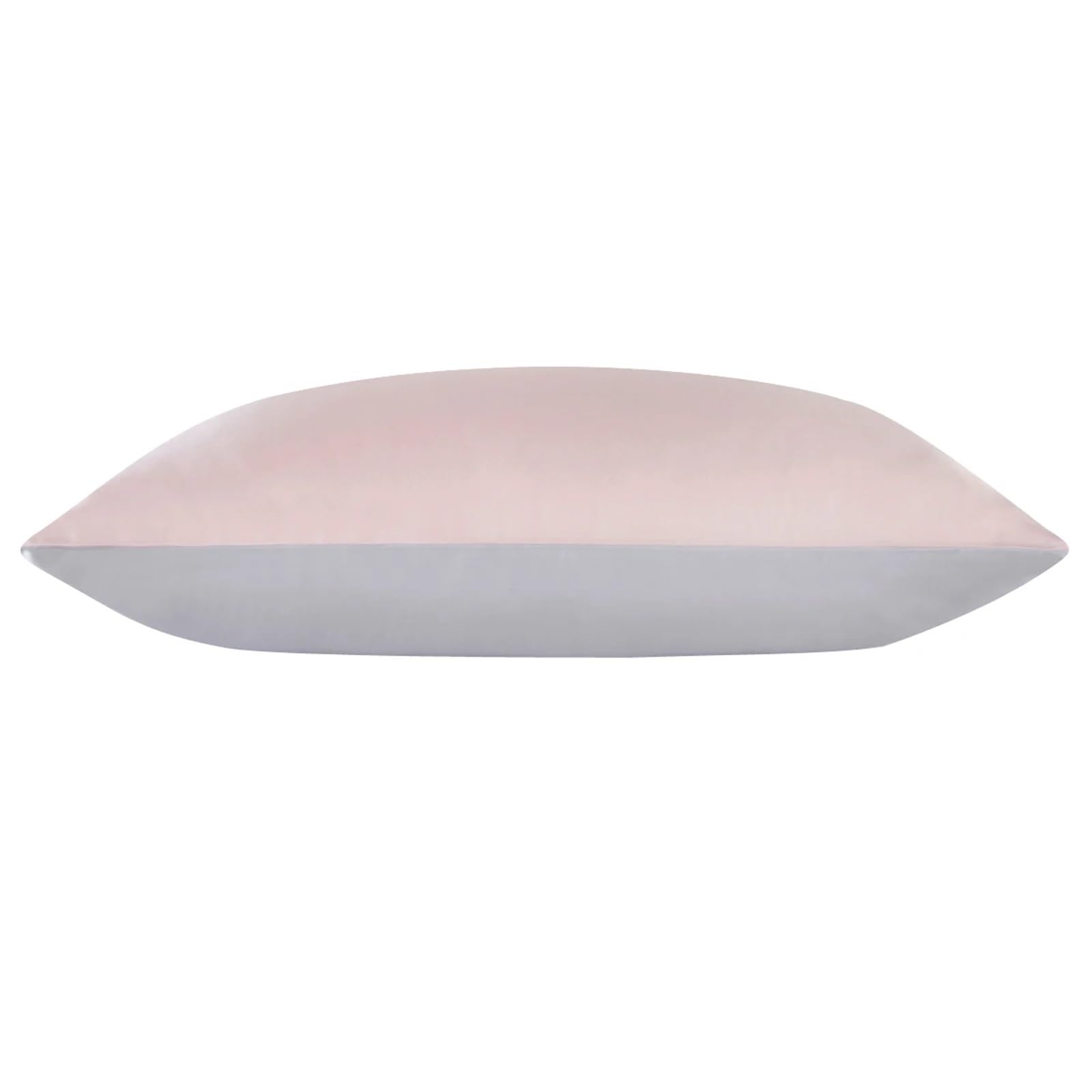 Silk Pillowcase 1pc Hidden Zipper Mulberry Muticolor Both Sides for Bedding(Pink Grey,40x60 cm)