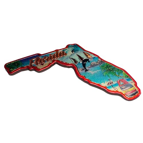 Imán decorativo con forma de Florida de 2 pulgadas miniatura 6