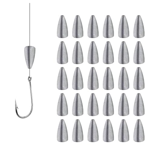 FishingPepo 30pcs Fishing Weights Kit Worm Fishing Sinker Weights for Bass Fishing Pitching and Flipping, Fishing Weights,Sinker Fishing Weights Sinkers Worm Weights 7G