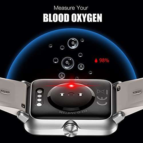 Dirrelo Smart Watch For Android Phones Iphone Compatible Samsung, Smart Watches For Women Men, 5Atm Waterproof 1.55 Inch Fitness Tracker With Blood Oxygen/Heart Rate/Sleep Monitor/Step Counter, Gray #TOP3