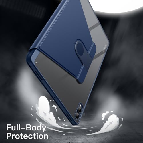 Image of JETech Rotating Cover Case for Samsung Galaxy Tab S11 Ultra with S Pen Holder, 360 Degree Rotation Protective Stand Cover Clear Back, Auto Wake /Sleep (Navy)