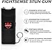 FIGHTSENSE Mini Stun Gun Keychain & Pepper Spray Combo Pack for Self Defense Kit - Extremely Powerful Stun Gun Flashlight for Women (Black)