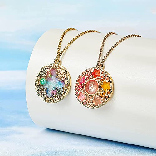 NA Allazone Open Bezel Charms, 36 PCS Mixed Flower Cat Open Bezels for Resin 9 Style Gold Alloy Frame Pendants Hollow Resin Frames for Resin Casting, Necklaces Earrings Making Supplies - Image 4