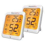 ThermoProサーモプロ 温湿度計 室内温度計デジタル キャンプ温度計 最高最低温湿度値表示 LCDバックライト機能付き2パックTP53