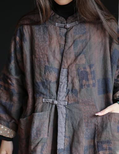 NFYM Women's Vintage Quilted Kimono Jacket in Grey Navy – Cozy, Comfy, and Perfectly Oversized! - Image 6