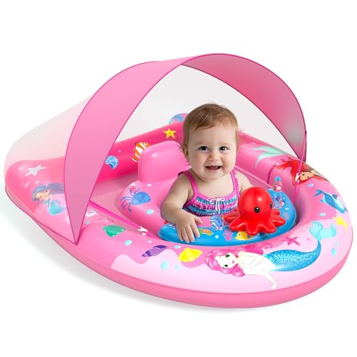 Sunrad Schwimmring Baby mit UPF50+ Sonnendach,Baby Schwimmring ab 6-36...